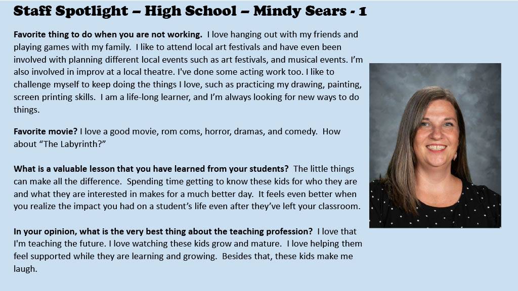 Mindy Sears - Staff Spotlight