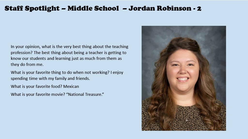 Jordan Robinson - MS Staff Spotlight