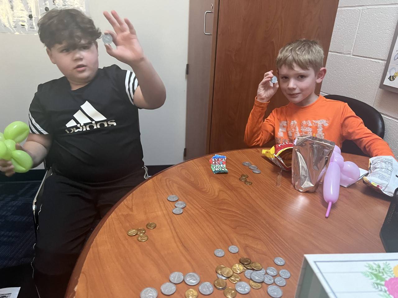 Students working hard