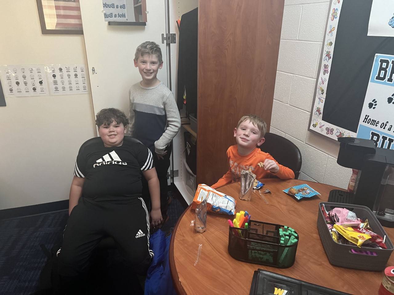 Students working hard