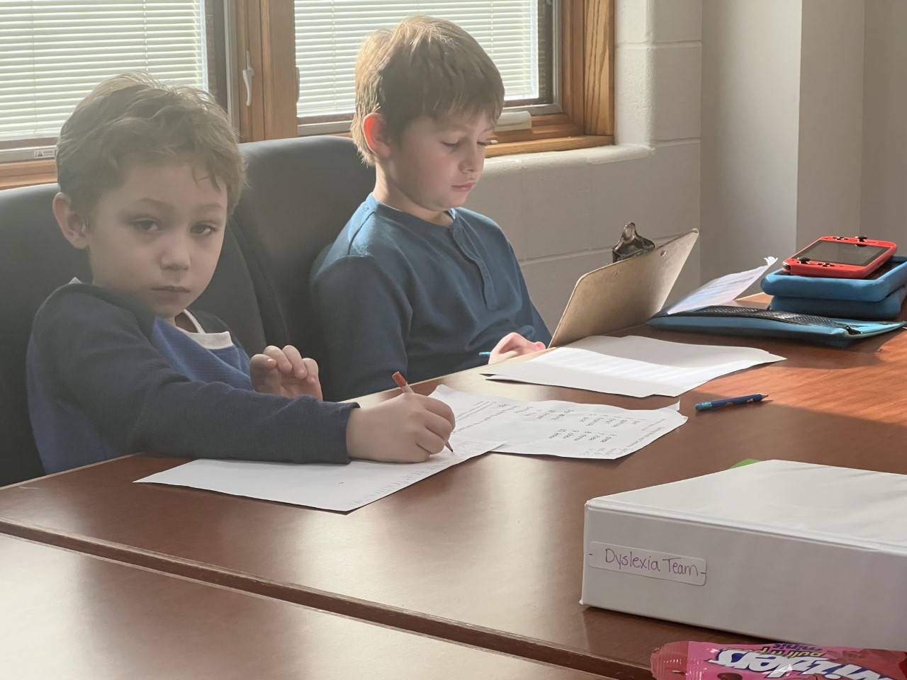 Students working hard